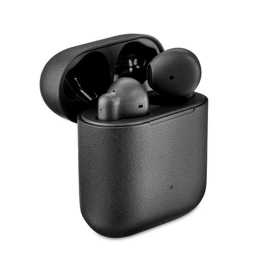 Wireless Earphones with Environmental Noise Canceling Microphones and Charging Case, Black